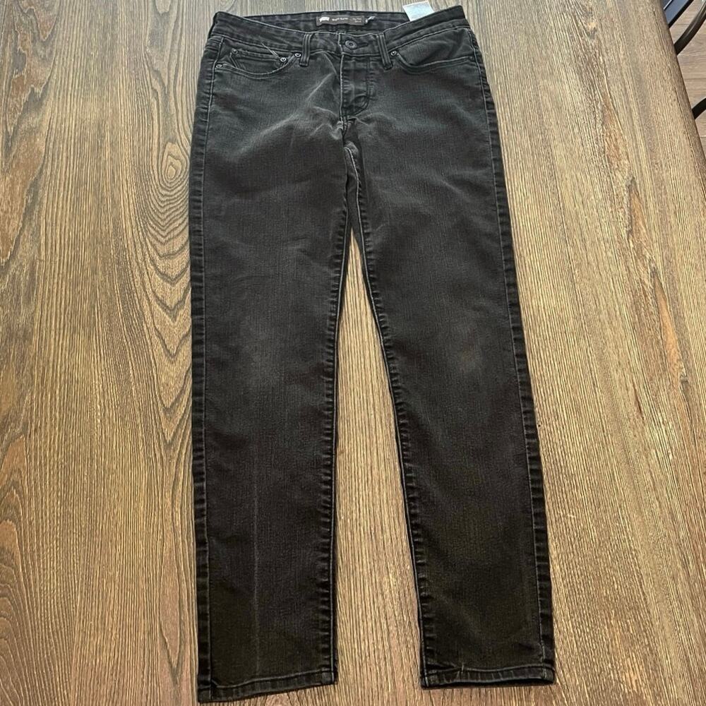 Levi's Womens Slight Curve Skinny Jeans Mid Rise Denim Cotton Blend Black 4/27